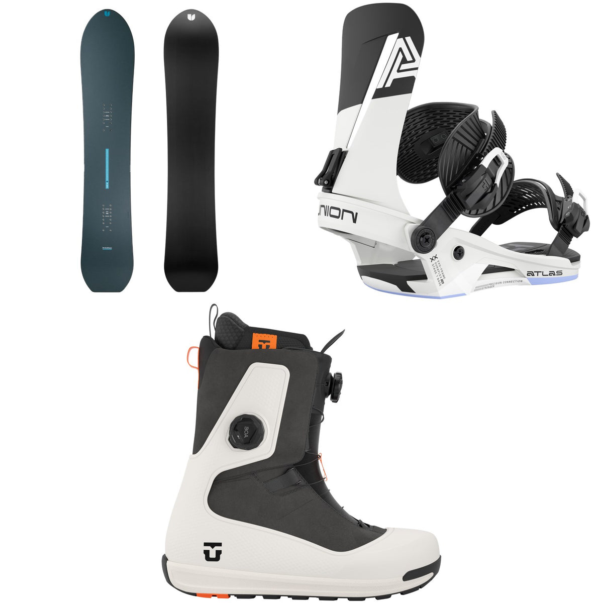 United Shapes Cadet Snowboard + Union Atlas Snowboard Bindings + Reset Snowboard Boots 2027