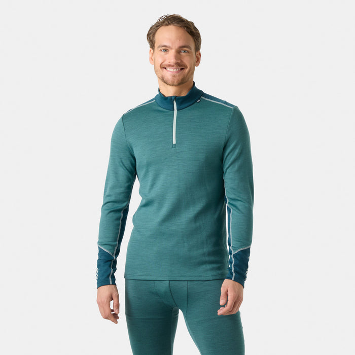 Helly Hansen Lifa Merino Midweight 1/2 Zip Baselayer Top - Men's Opal Green