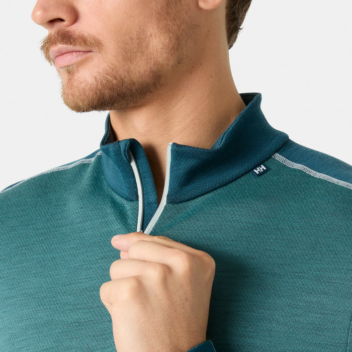 Helly Hansen Lifa Merino Midweight 1/2 Zip Baselayer Top - Men's Opal Green
