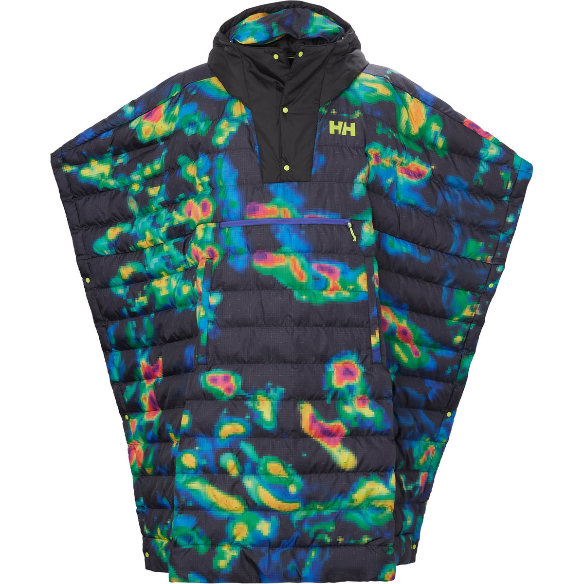Helly Hansen Awe Insulated Poncho - Unisex Black Weather System Pixel