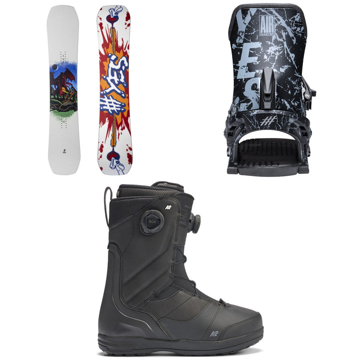 Yes. Sender Snowboard + Airmaster Snowboard Bindings + K2 Maysis Snowboard Boots 2026