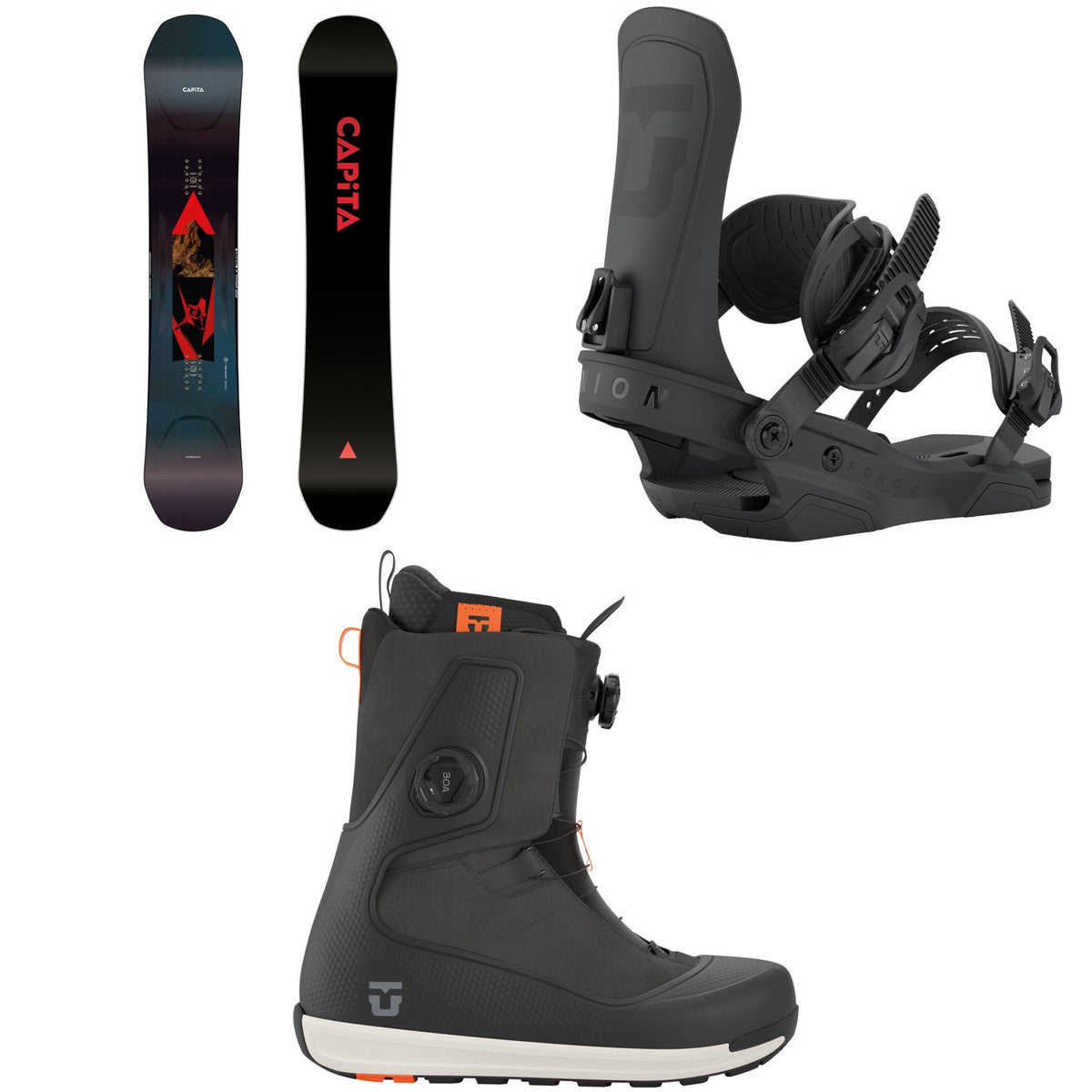 CAPiTA Super DOA Snowboard + Union Force Team Snowboard Bindings + Reset Snowboard Boots 2027