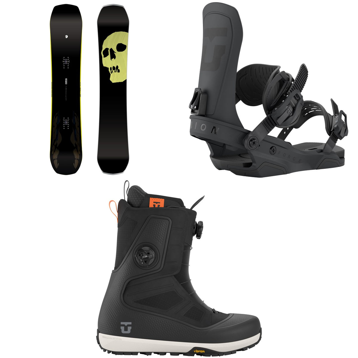 CAPiTA The Black Snowboard of Death Snowboard + Union Force Team Snowboard Bindings + Reset Pro Snowboard Boots 2027
