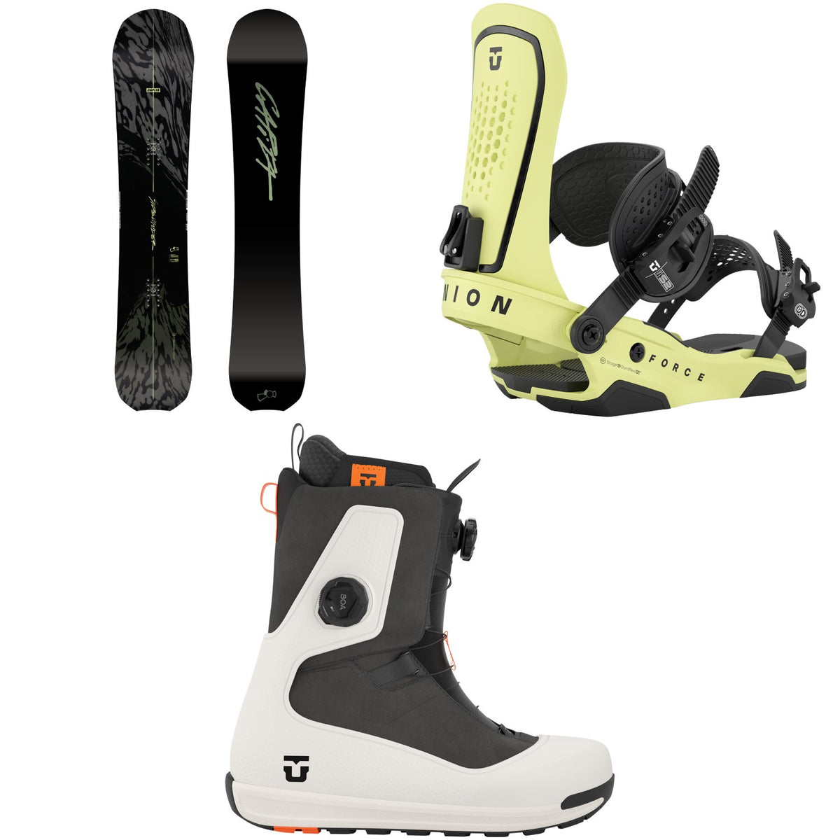 CAPiTA Sidewinder Snowboard + Union Force Snowboard Bindings + Reset Snowboard Boots 2027