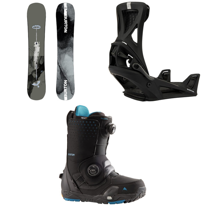 Burton Instigator PurePop Camber Snowboard + Step On Genesis Snowboard Bindings + Photon Step On Wide Snowboard Boots 2026