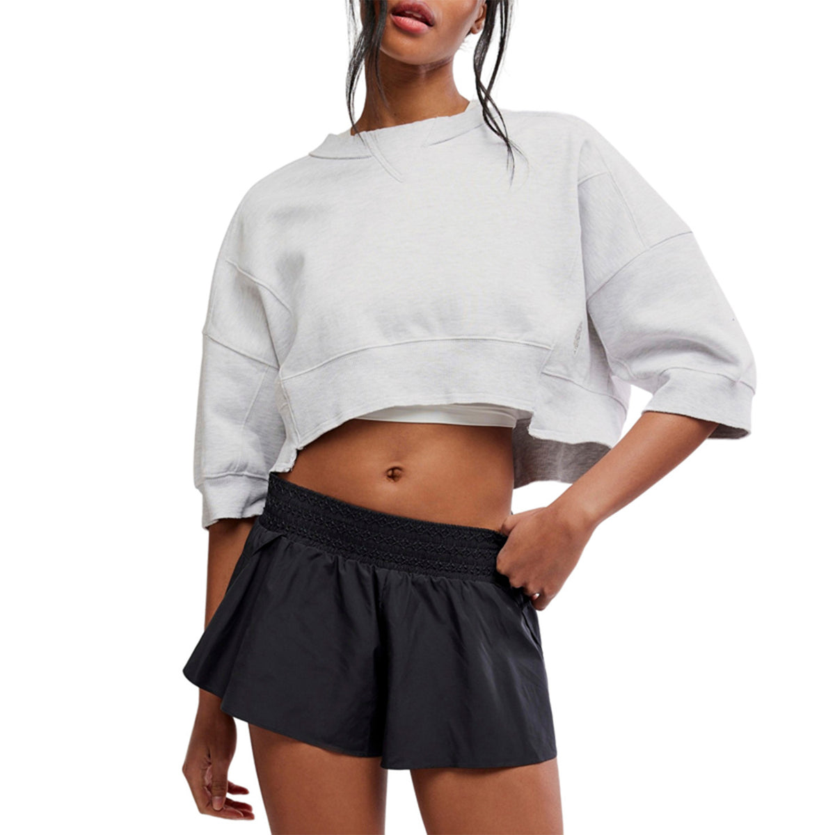 Free People Short Sleeve Intercept Pullover - Women's White