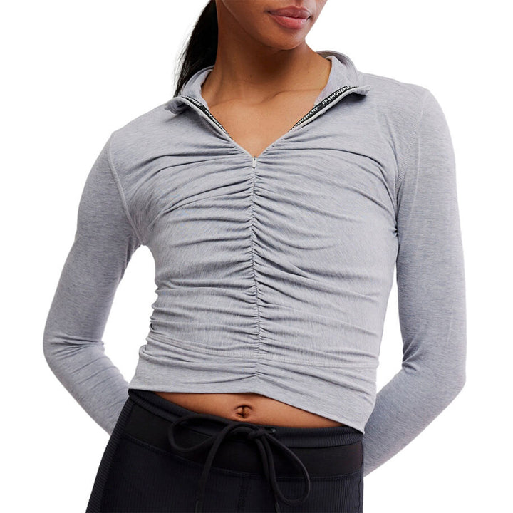 Free People Tempo Half Zip - Women's Heather Grey