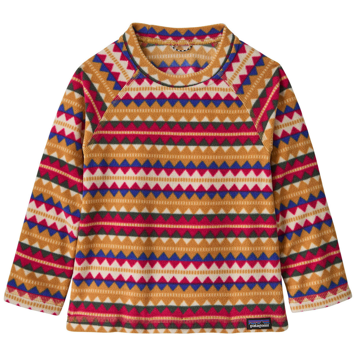Patagonia Micro D Crew Top - Toddlers' Diamond Stripe: Rutabaga White