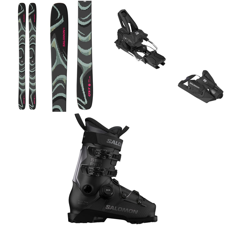 Salomon QST 100 Skis + Salomon Strive 14 GW Ski Bindings + Salomon S/Pro Supra S BOA 100 Ski Boots 2027