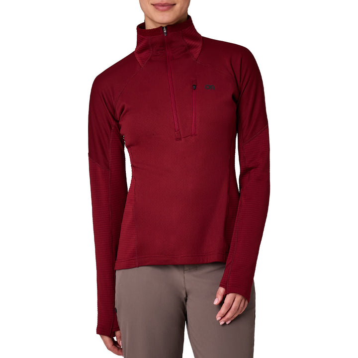 Outdoor Research Deviator Fleece Half Zip - Women's Vermillion
