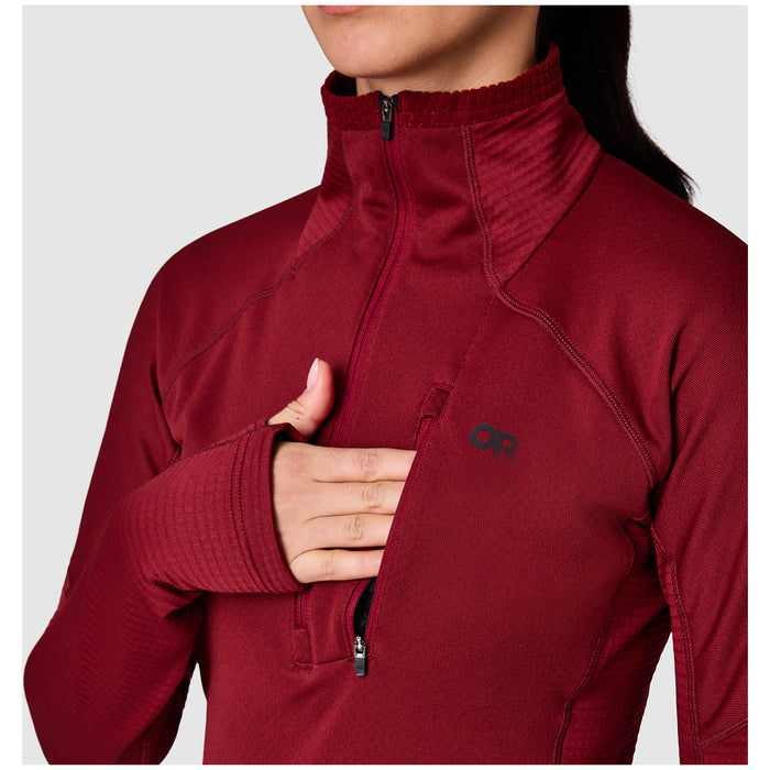 Outdoor Research Deviator Fleece Half Zip - Women's Vermillion