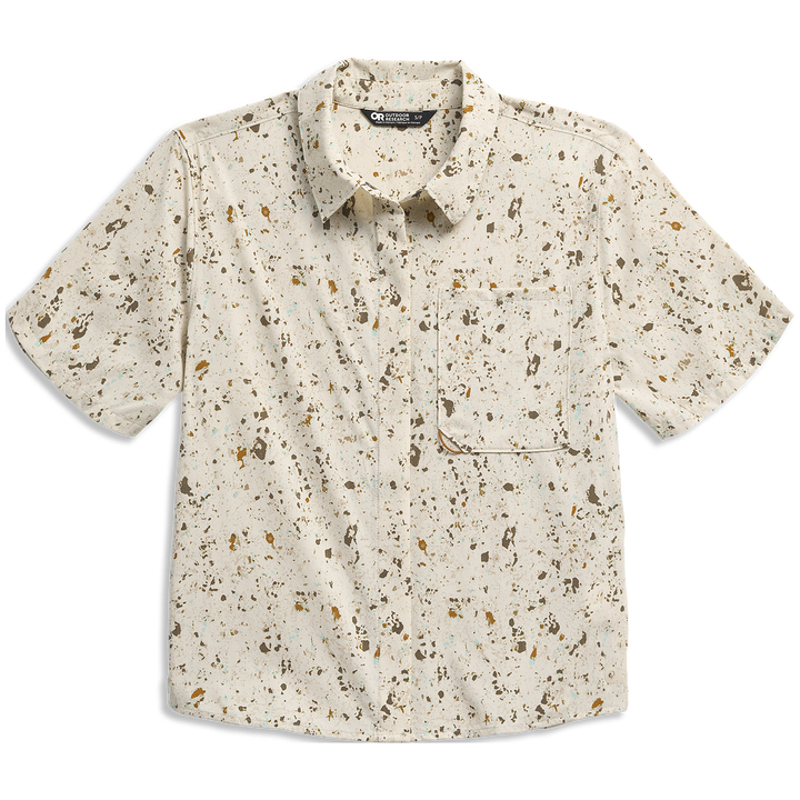 Outdoor Research Astroman Short-Sleeve Sun Shirt - Women's Gravel Creekside Print