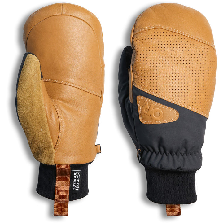 Outdoor Research Snowcrew Leather Mittens Dark Natural/Black