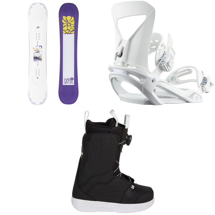Salomon Lotus Snowboard + Spell Snowboard Bindings + Pearl Boa X Snowboard Boots - Women's 2027