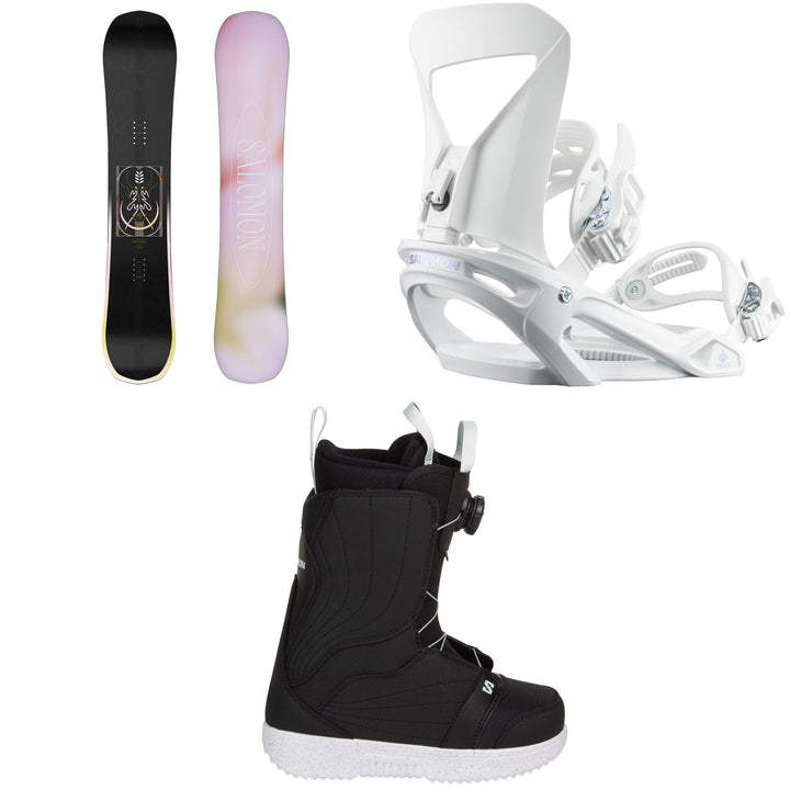 Salomon Wonder Snowboard + Spell Snowboard Bindings + Pearl Boa X Snowboard Boots - Women's 2027