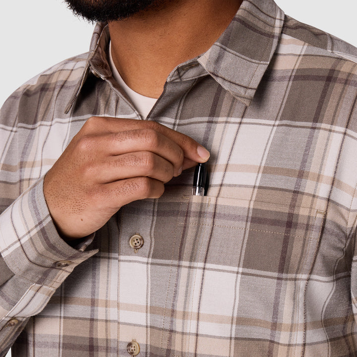 Outdoor Research Ravenna Flannel Shirt - Men's Oyster Plaid