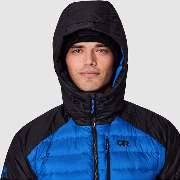 Outdoor Research Helium Down Hoodie - Men's Azurite/Black