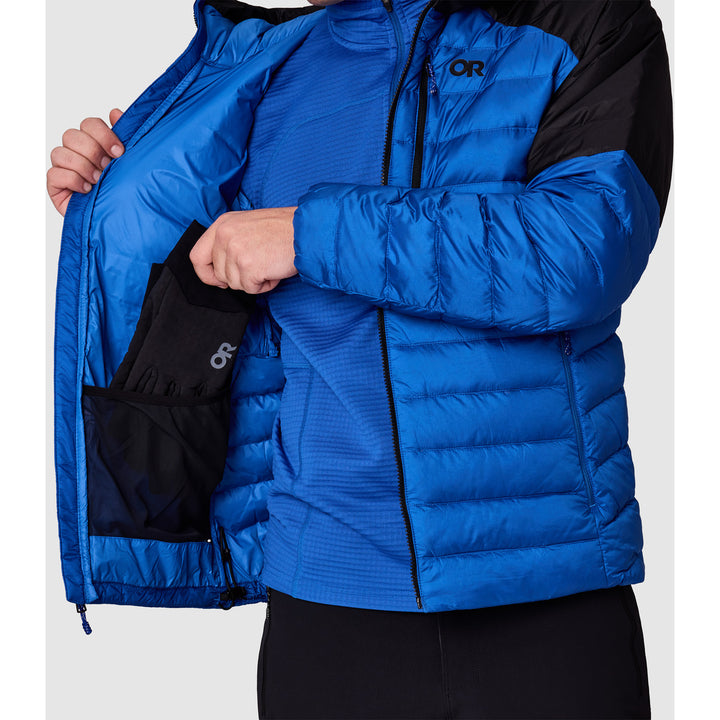 Outdoor Research Helium Down Hoodie - Men's Azurite/Black