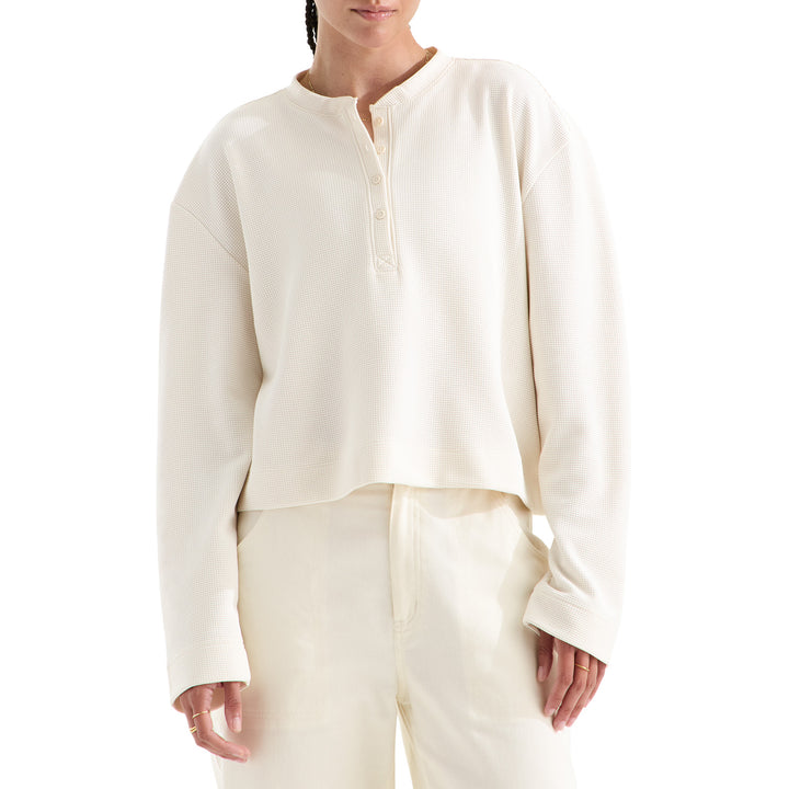 The North Face Ridge Path Waffle Long-Sleeve Henley Shirt - Women's White Dune