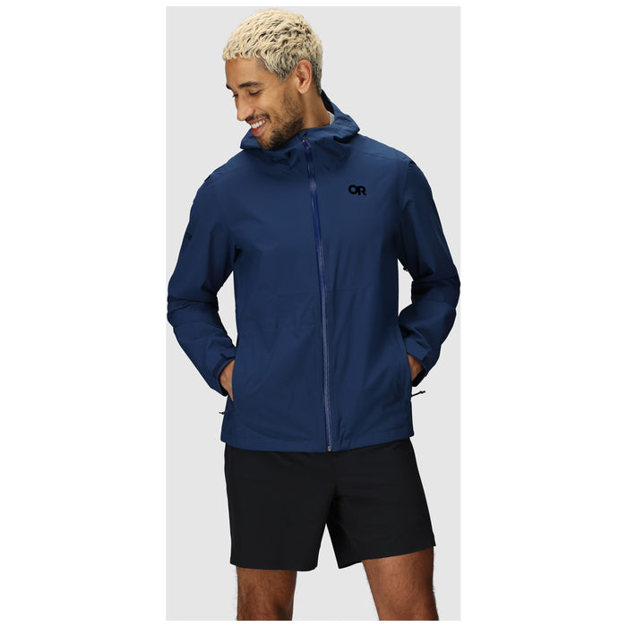 Outdoor Research Stratoburst Stretch Rain Jacket - Men's Solid Cenote