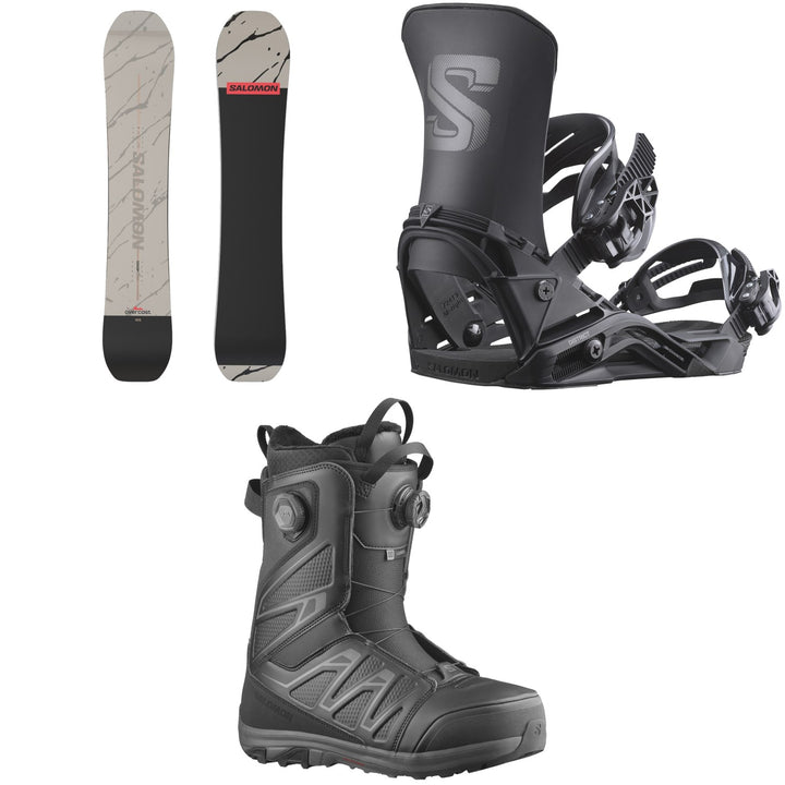 Salomon Overcast Snowboard + District Snowboard Bindings + Launch Boa SJ Boa Snowboard Boots 2027