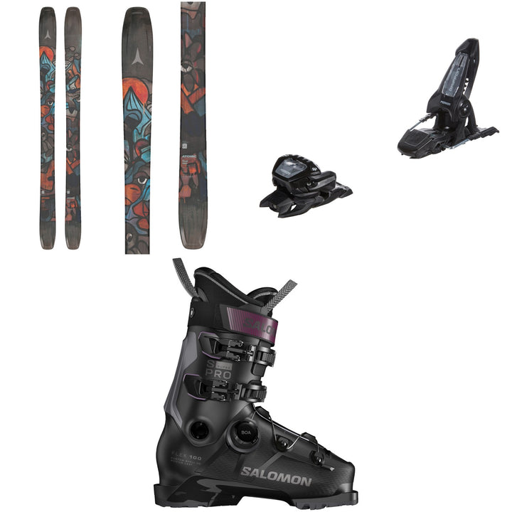 Atomic Bent 100 Skis + Marker Griffon 13 ID Ski Bindings + Salomon S/Pro Supra BOA 100 Ski Boots 2026