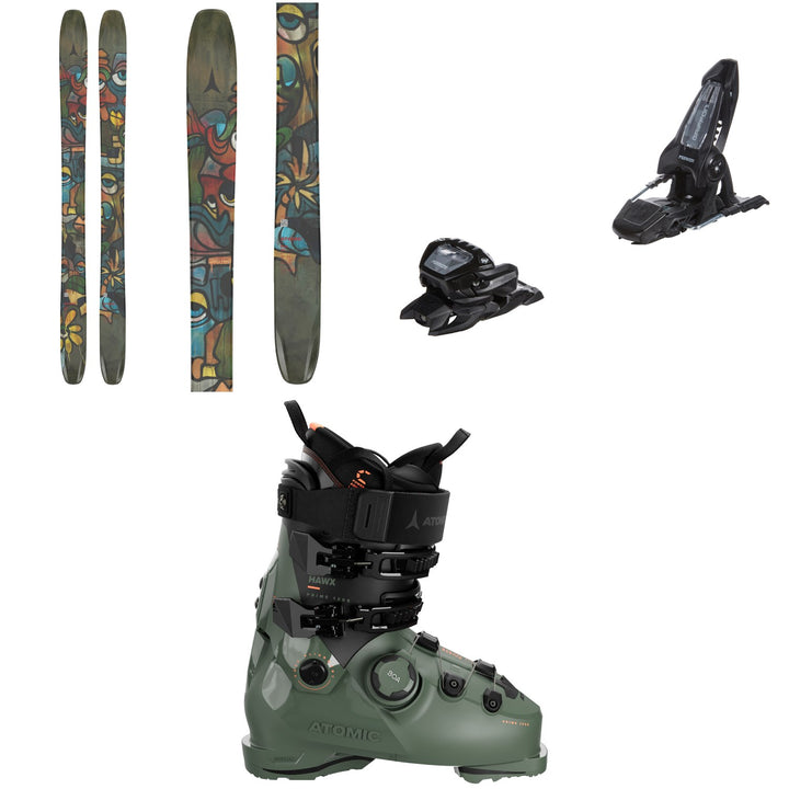 Atomic Bent 110 Skis + Marker Griffon 13 ID Ski Bindings + Atomic Hawx Prime 120 S BOA GW Ski Boots 2026