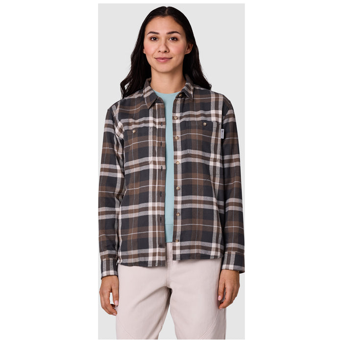 Outdoor Research Feedback Flannel Twill Shirt - Women's Gravel Plaid