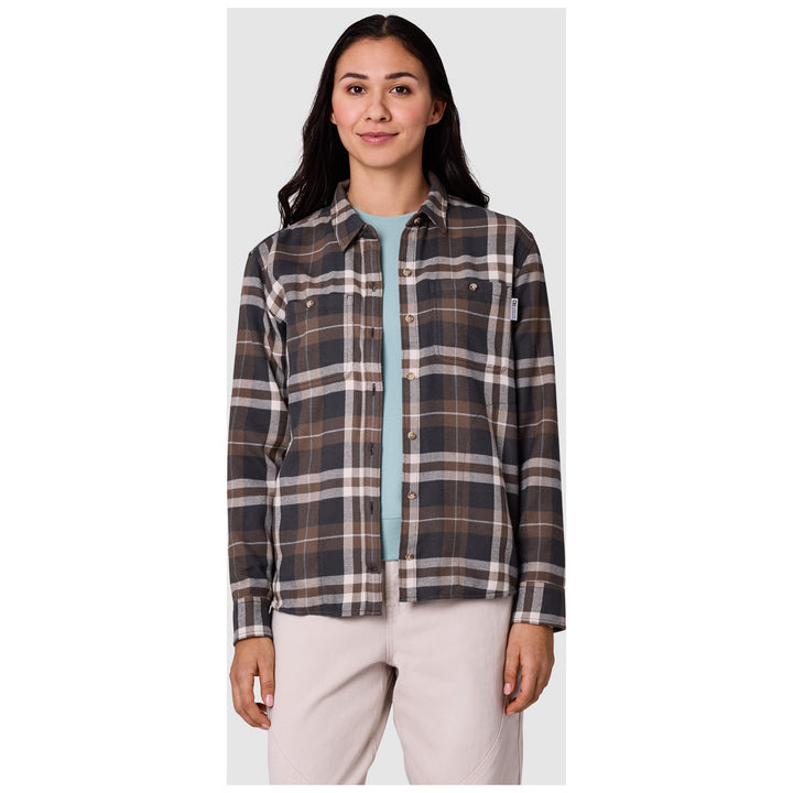 Outdoor Research Feedback Flannel Twill Shirt - Women's Gravel Plaid