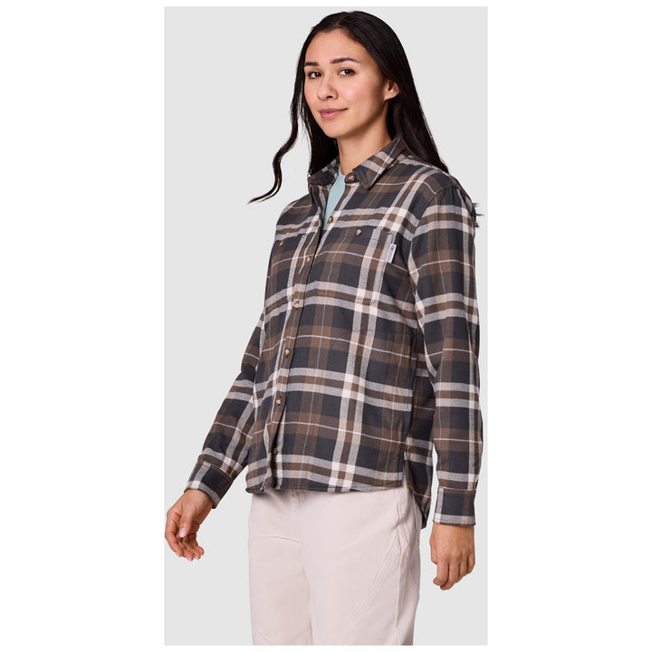 Outdoor Research Feedback Flannel Twill Shirt - Women's Gravel Plaid