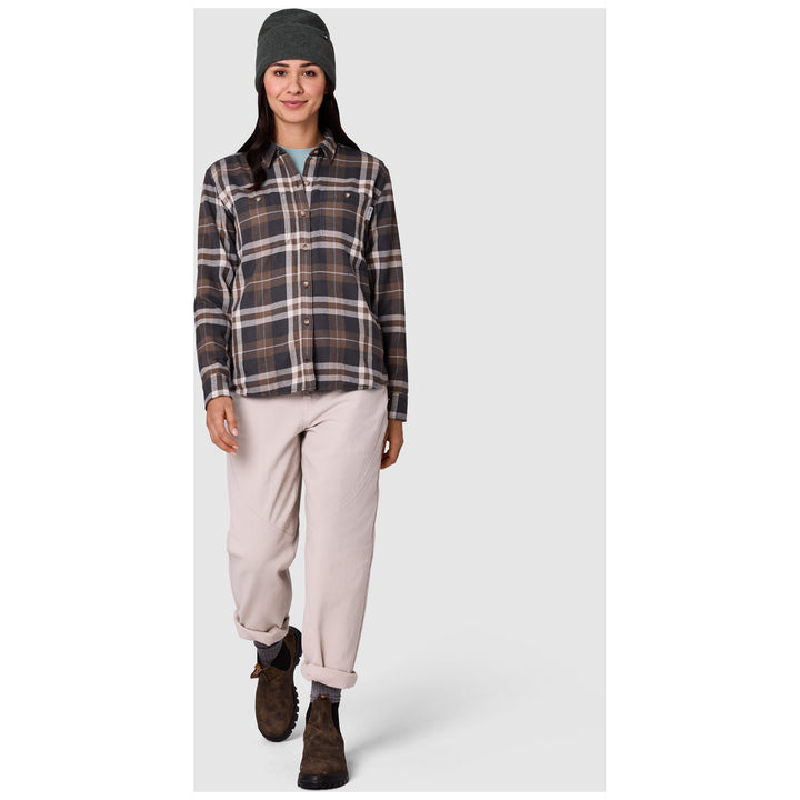 Outdoor Research Feedback Flannel Twill Shirt - Women's Gravel Plaid