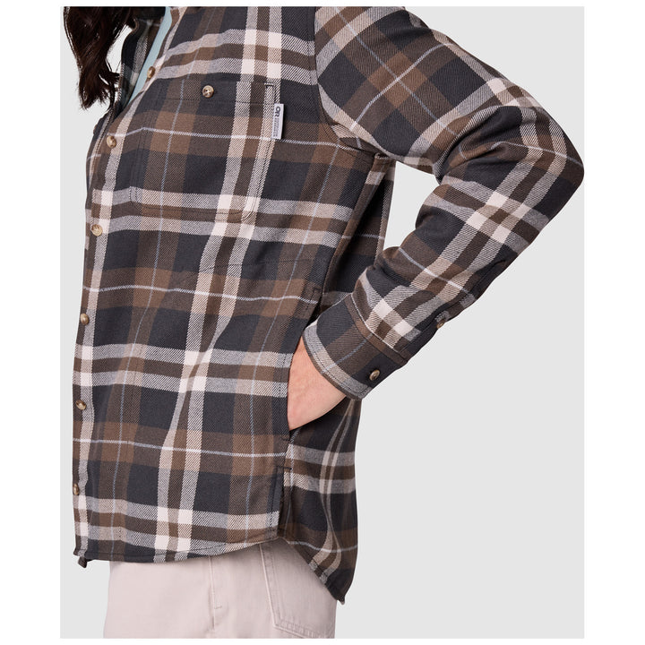 Outdoor Research Feedback Flannel Twill Shirt - Women's Gravel Plaid