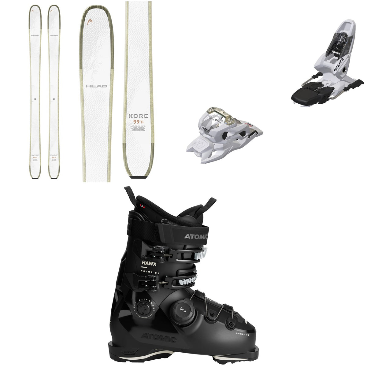 Head Kore 93 Ti W Skis + Marker Squire 11 Ski Bindings + Atomic Hawx Prime 85 BOA W Ski Boots - Women's 2026