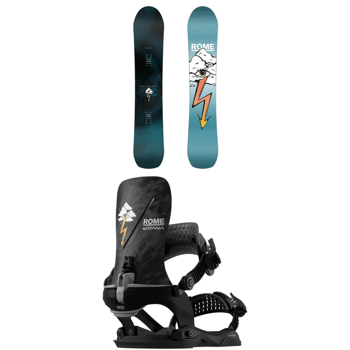 Rome Stale Crewzer Snowboard + Katana AW FASE Pro Snowboard Bindings 2027