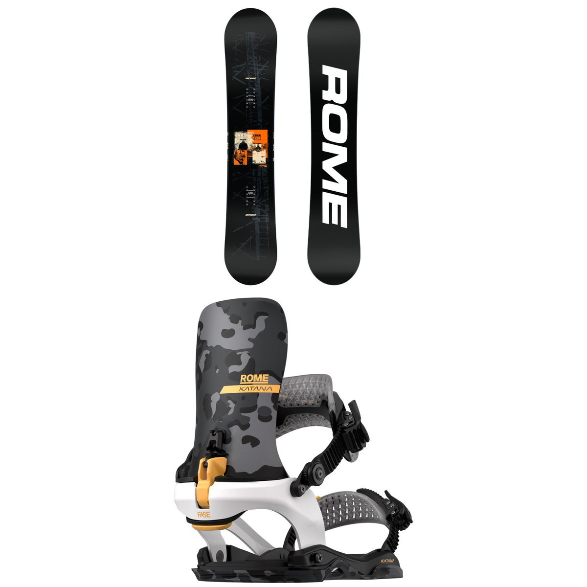Rome Agent Pro Snowboard + Katana AW FASE LTD Snowboard Bindings 2027