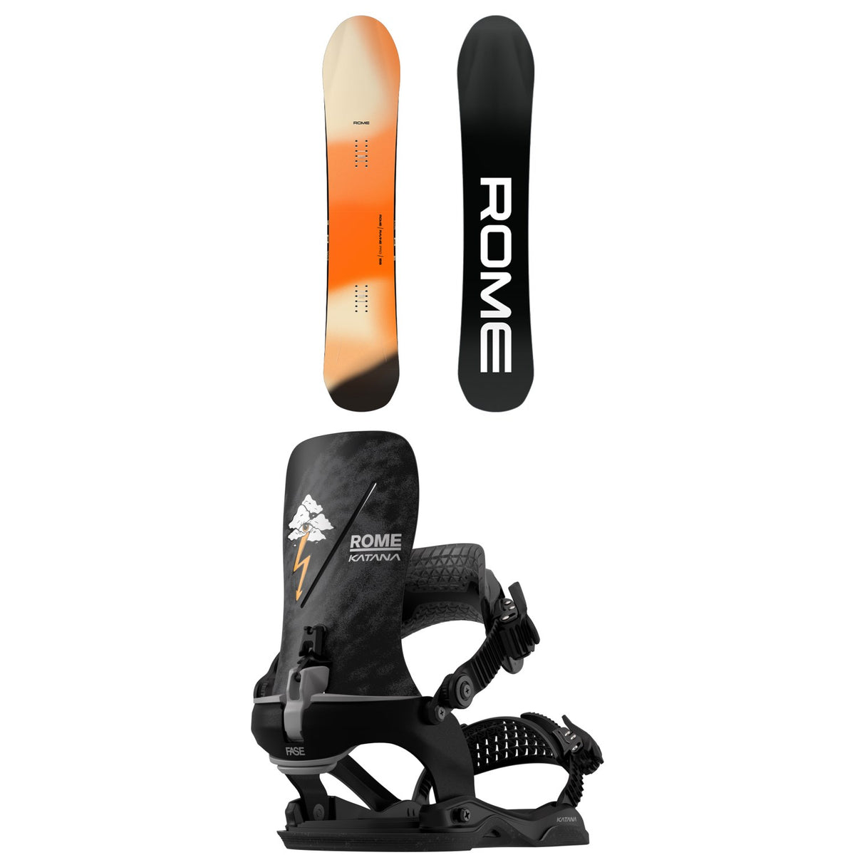 Rome Ravine Pro Snowboard + Katana AW FASE Pro Snowboard Bindings 2027