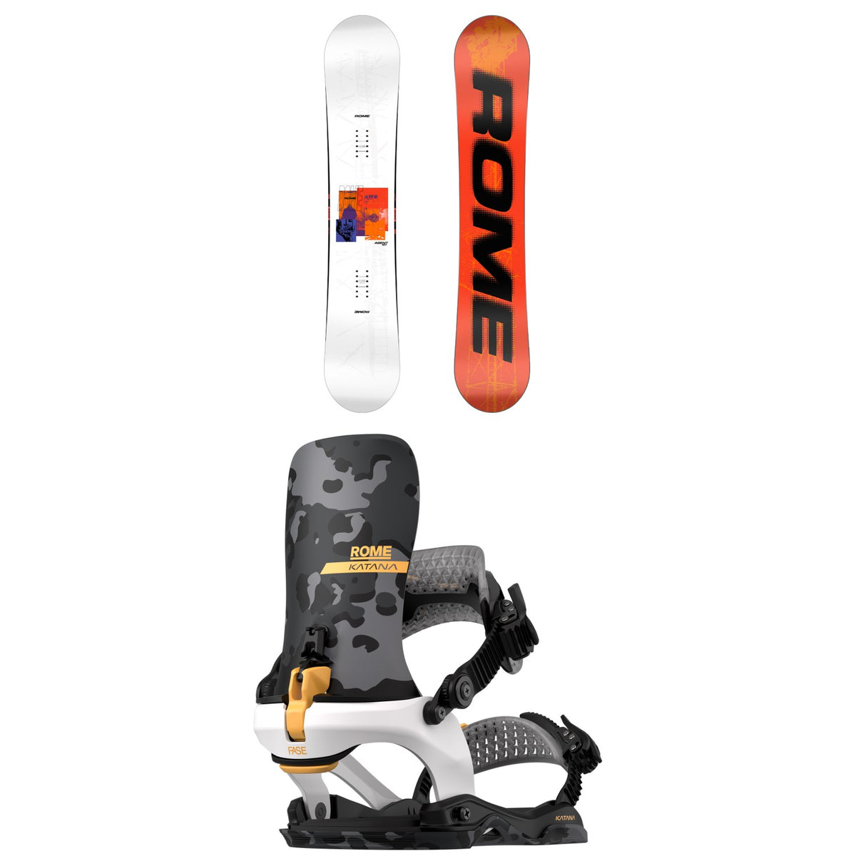 Rome Agent Snowboard + Katana AW FASE LTD Snowboard Bindings 2027