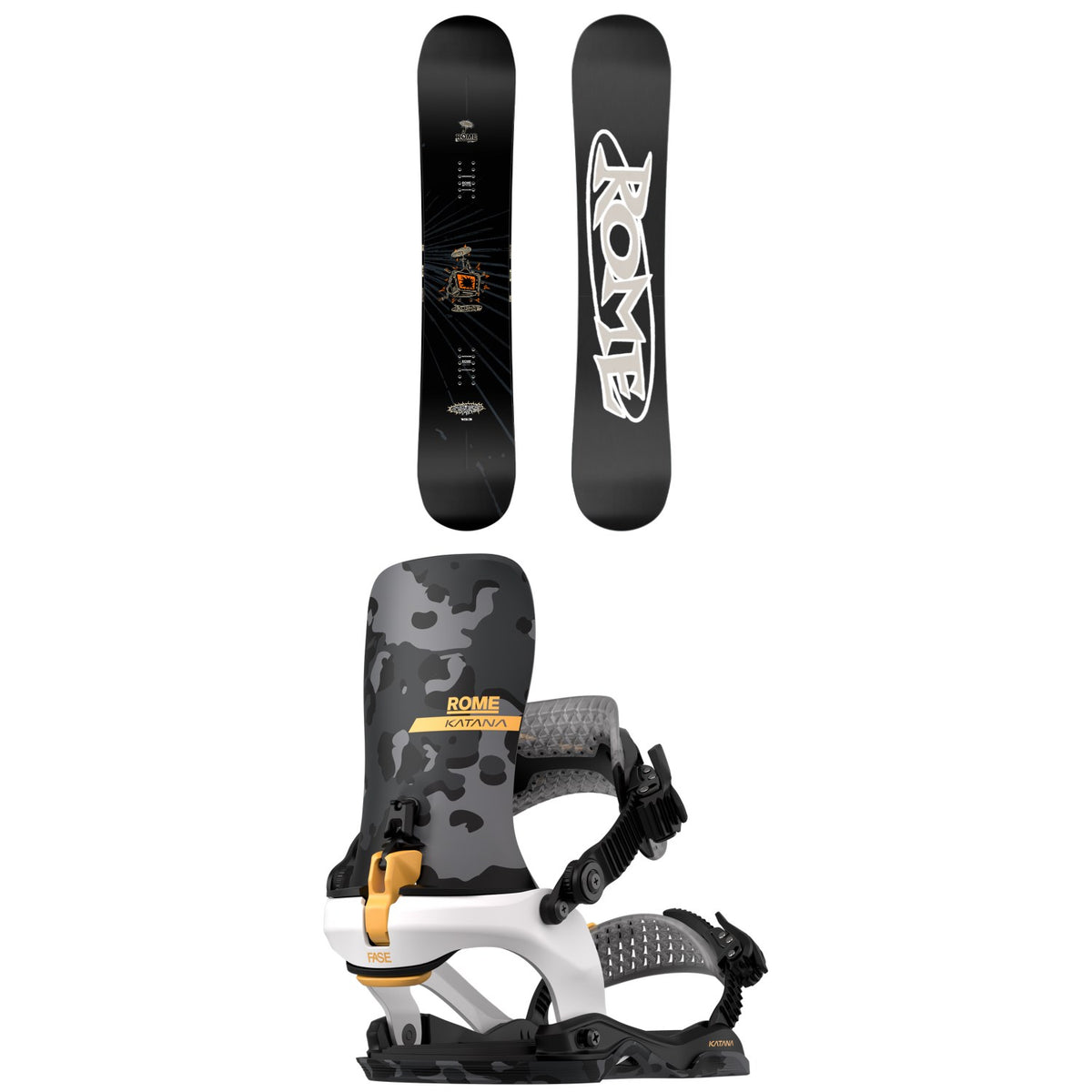 Rome Artifact Pro Snowboard + Katana AW FASE LTD Snowboard Bindings 2027