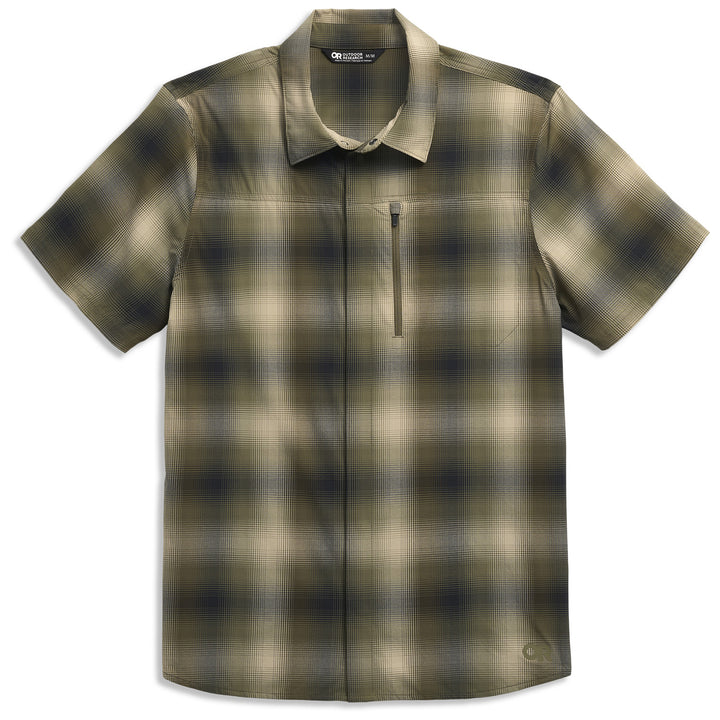 Outdoor Research Astroman Short Sleeve Sun Shirt - Men's Ranger Green Plaid