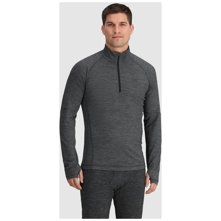 Outdoor Research Alpine Onset Merino 150 Quarter Zip Top - Men's Black Heather