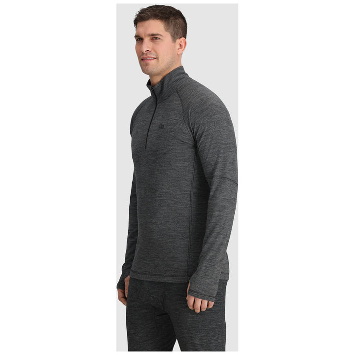 Outdoor Research Alpine Onset Merino 150 Quarter Zip Top - Men's Black Heather