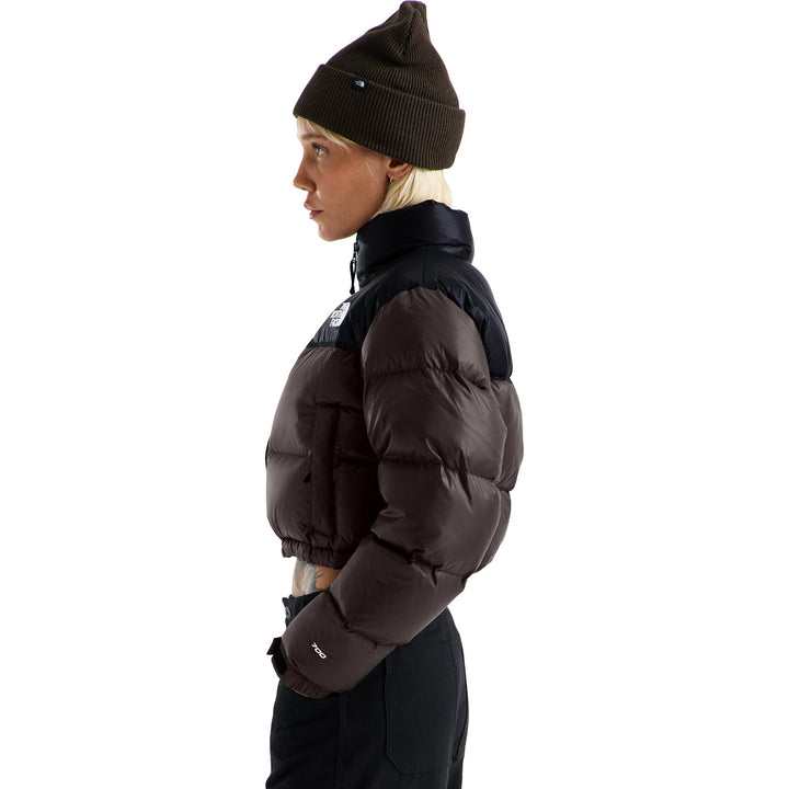 The North Face Nuptse Short Jacket - Women's Dark Chestnut/TNF Black