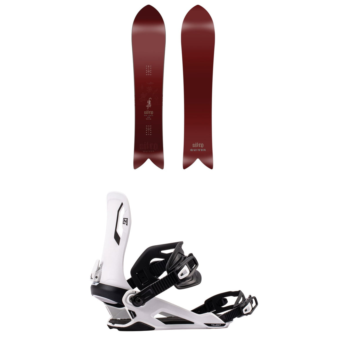 Nitro FinTwin Snowboard + Talent Snowboard Bindings 2027