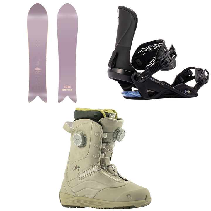 Nitro FinTwin Snowboard + Fate Snowboard Bindings + Crown Boa Snowboard Boots - Women's 2027