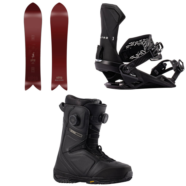 Nitro FinTwin Snowboard + Team Snowboard Bindings + Team Boa Snowboard Boots 2027