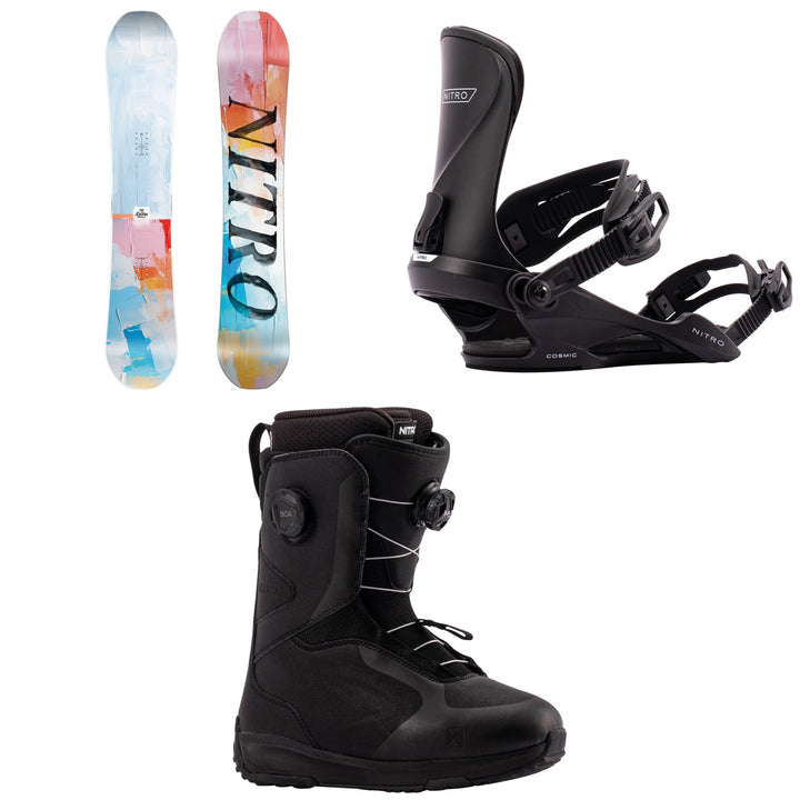 Nitro Lectra Abstract Snowboard + Cosmic Snowboard Bindings + Scala Boa Snowboard Boots - Women's 2027