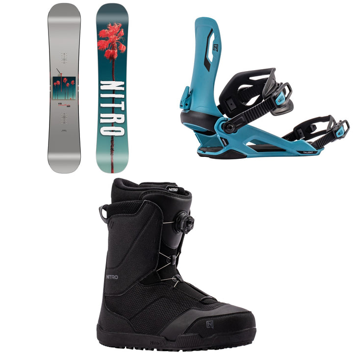 Nitro Cheap Thrills Snowboard + Talent Snowboard Bindings + Tangent Boa Snowboard Boots 2027