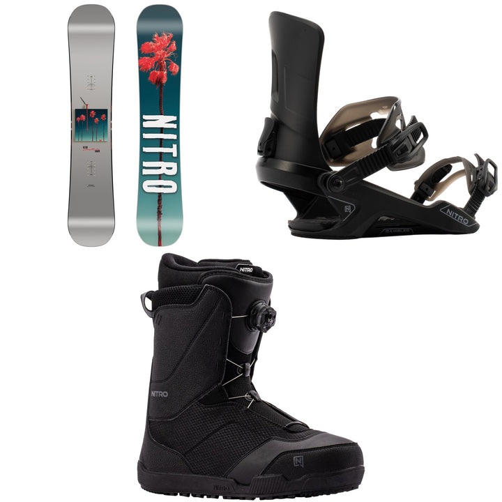 Nitro Cheap Thrills Snowboard + Rambler Snowboard Bindings + Tangent Boa Snowboard Boots 2027