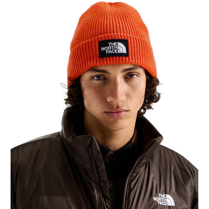 The North Face Logo Box Cuffed Beanie TNF Orange