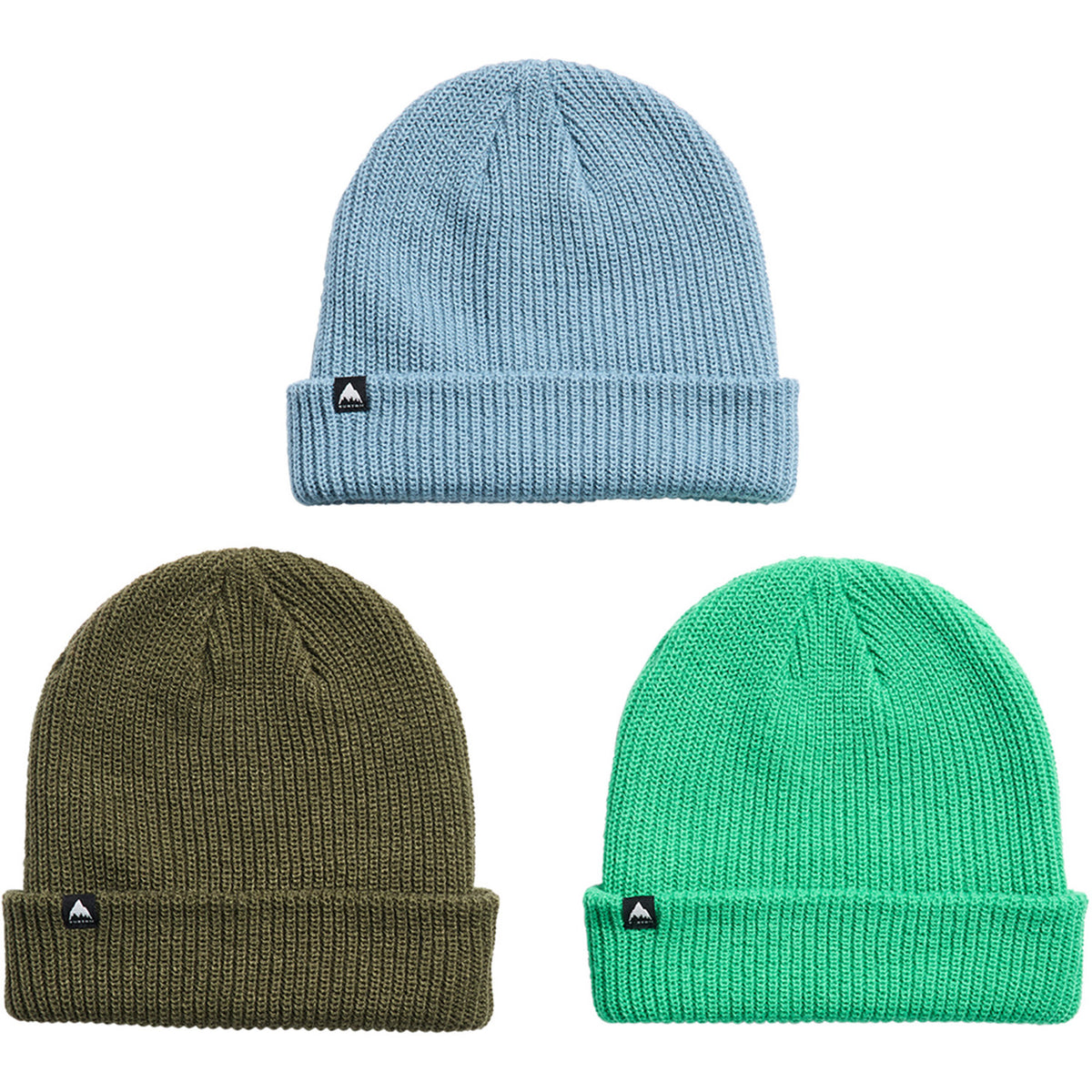 Burton DND Beanie - 3 Pack Green Voltage/Airstream Blue/Dried Moss